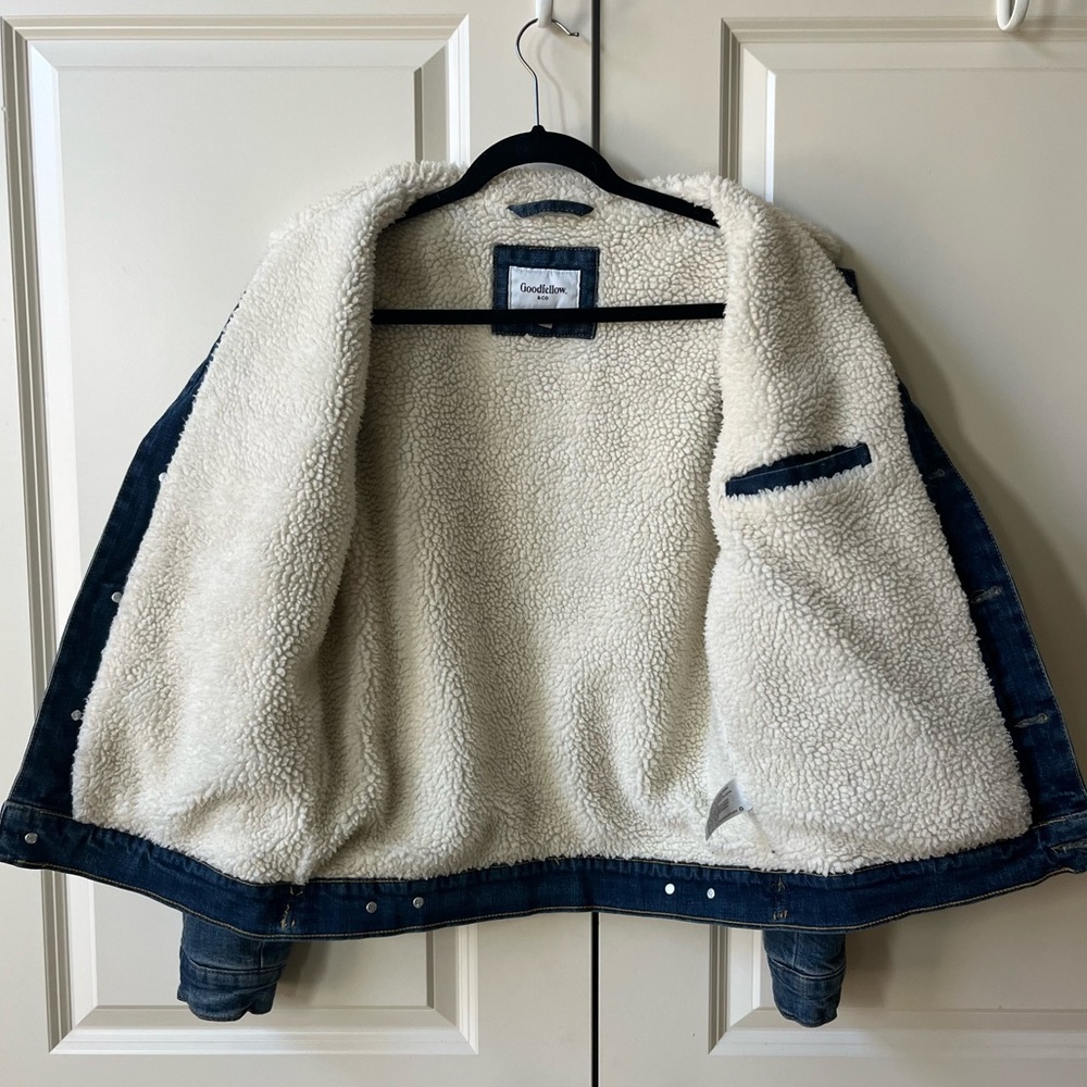 Denim Sherpa winter jacket - Goodfellow & co, size small - Picture 3 of 7